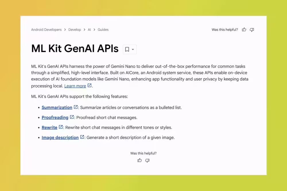 谷歌安卓将推新 ML Kit GenAI API，扩展端侧 Gemini Nano AI 模型访问