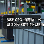 微软 CEO 纳德拉：公司 20%-30% 的代码由 AI 生成