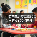 中芯国际：复工率90% 生产研发100%运行