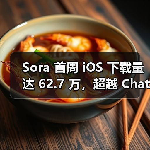 Sora 首周 iOS 下载量达 62.7 万,超越 ChatGPT 首发成绩(图3) Sora 首周 iOS 下载量达 62.7 万,超越 ChatGPT 首发成绩(图3)