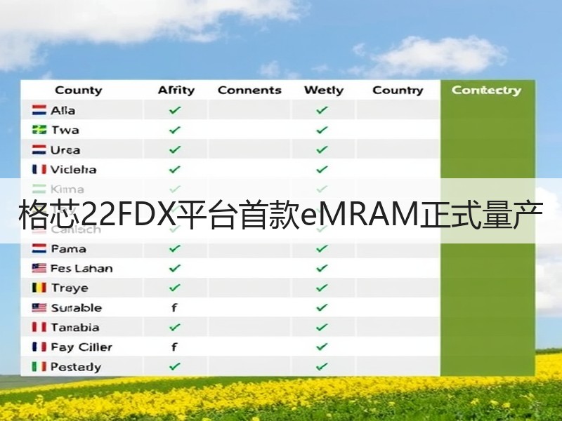 格芯22FDX平台首款eMRAM正式量产