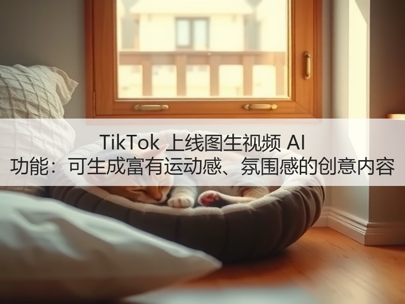 TikTok 上线图生视频 AI 功能：可生成富有运动感、氛围感的创意内容
