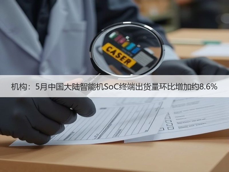 机构：5月中国大陆智能机SoC终端出货量环比增加约8.6%